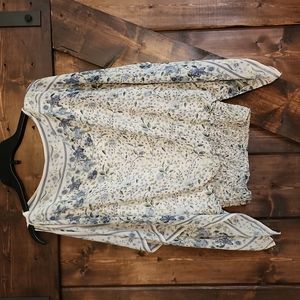 Cinch waist flowy short sleeve blouse
